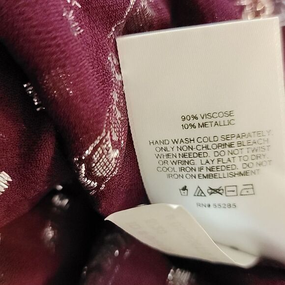 Express Purple Smocked Top with Metallic Highlights Size Small - Picture 8 of 10